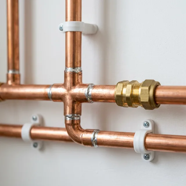 Neat professional copper pipework