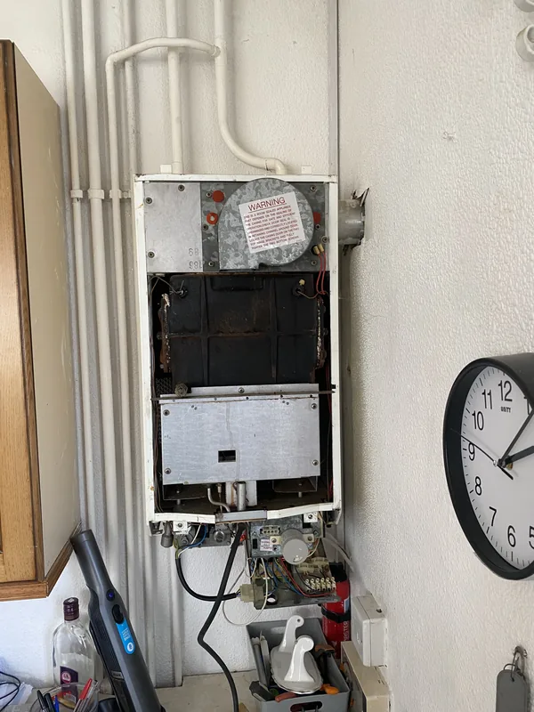 Old unit removed, ready for swap